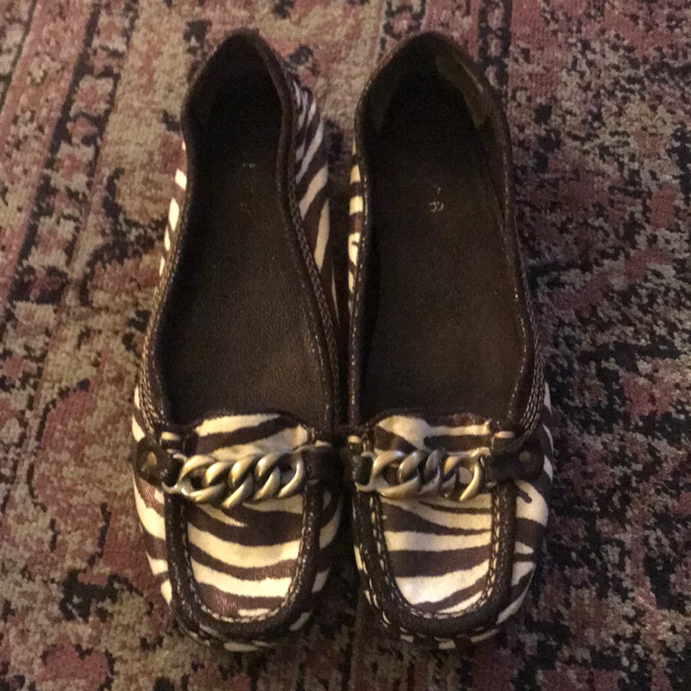 Unisa animal print metallic loafers